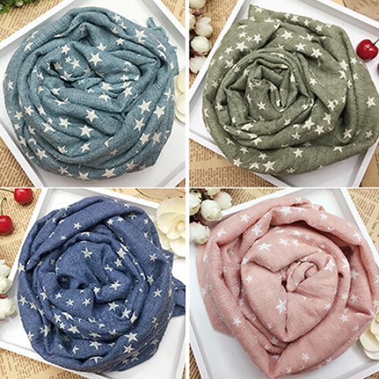 Girl's Kids Star Pentagram Warm Shawl Autumn Winter Gift Wraps Stole Soft Scarf