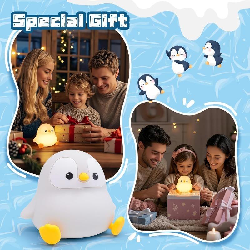 1PC Penguin Baby Little Penguin Night Light Patting Light USB Rechargeable Atmosphere Creative LED Light Household Goods