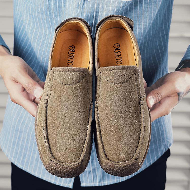 Fashion Brand Daily Commute Men Casual Shoes Suede Leather Men Party Wedding Loafers Shoe Non-slip Outdoor Moccasins Driving Flats Shoes