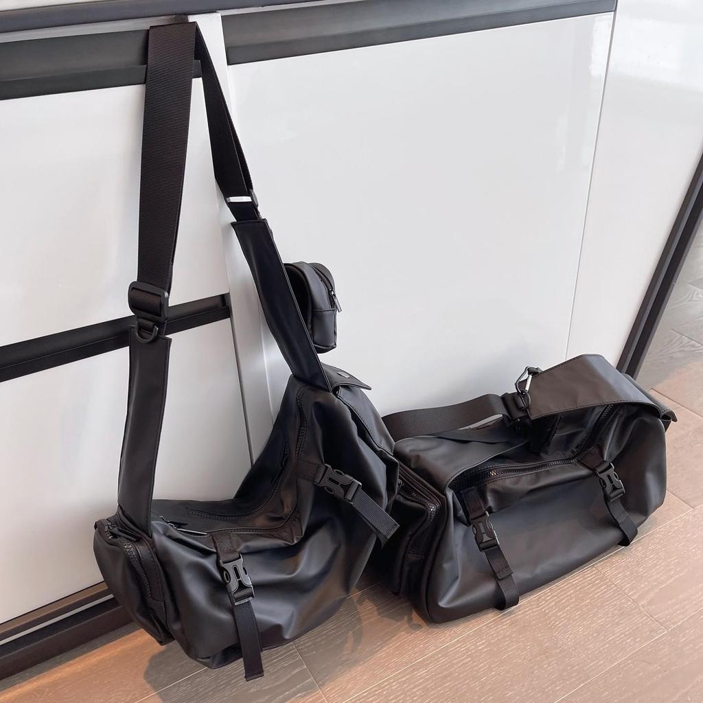 Men's Japanese Fashion Large-Capacity Workwear Messenger Bag - Hip-Hop Sports Shoulder Backpack & Women's Motorcycle Style