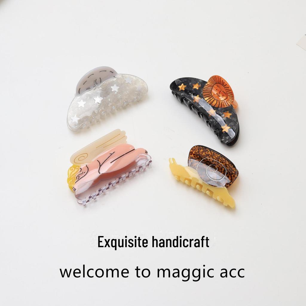 Evropská a americká sponka do vlasů Šnek Slunečnice Andělské vlasy - Acetátová dámská žabka Vlasový doplněk