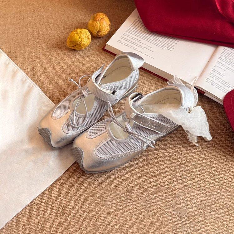 

Fashion Women Loafers Sport Shoes Summer New Flats Sneakers Casual Sandals Fashion Running Shoes Retro Ballet Walking Mujer Zapatos 40 серебряный