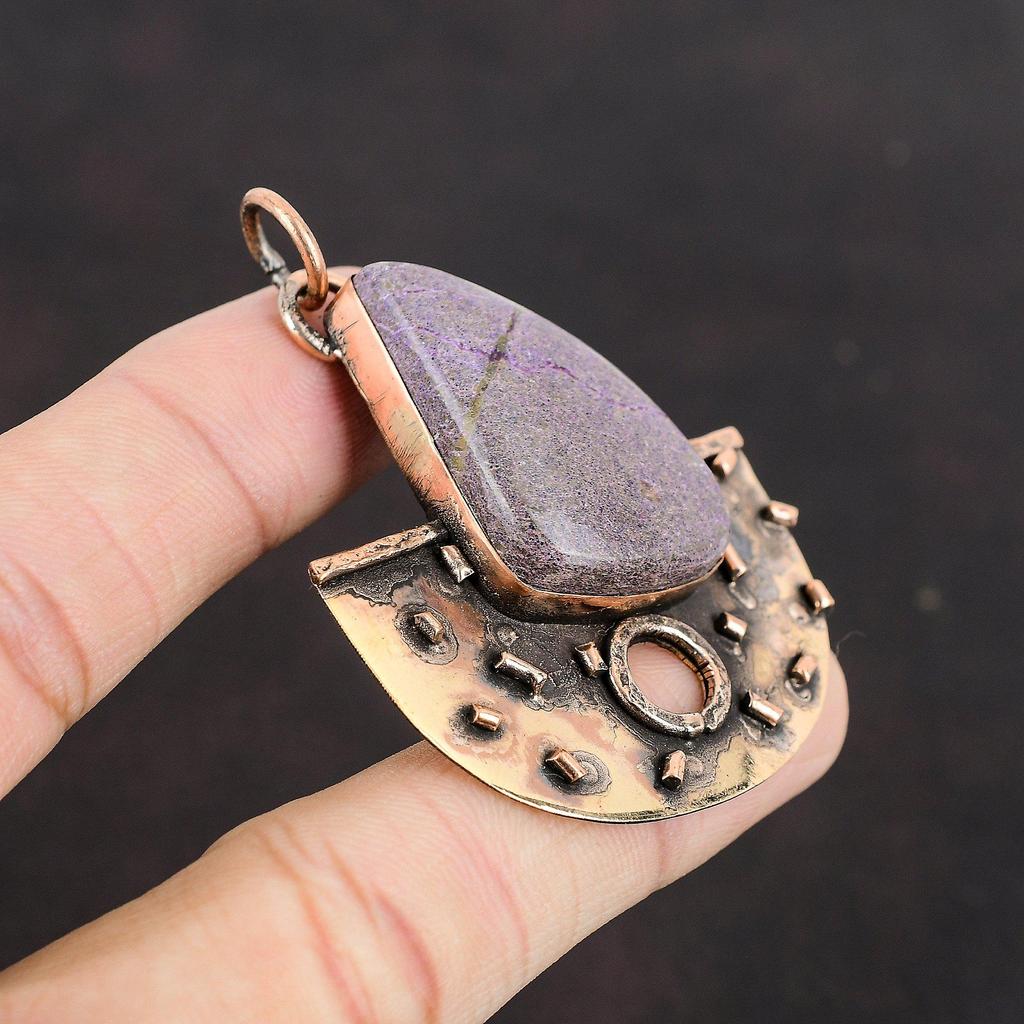 Purpurite Pendant Copper Pendant Gemstone Handmade Pendant Unique Style Pendant Gift For Women Purpurite Copper Jewelry Women's Special Gift