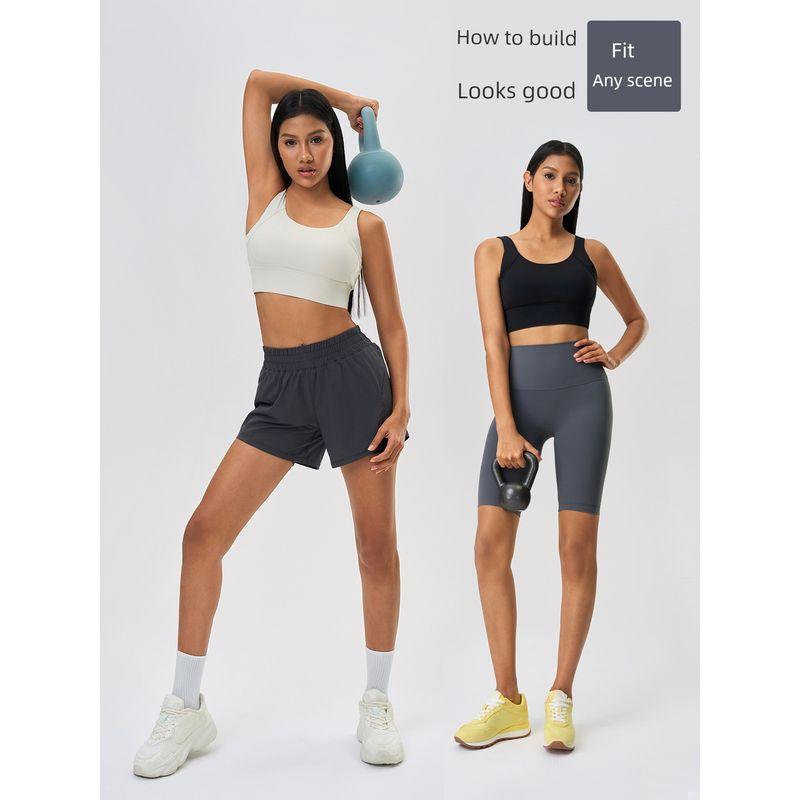 Lu Same Sports Bra Female Bubble Wrap Anti-SAG Push Up Breast Holding Semi-Fixed Cup Adjustable Yoga Intimates