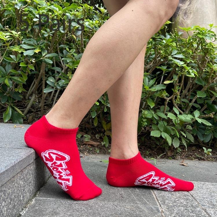 

5 пар мужских и женских носков-лодочек, весна-лето, студенческий стиль, с неглубокой горловиной, креативные короткие хлопковые носки для отдыха 5 pairs красный