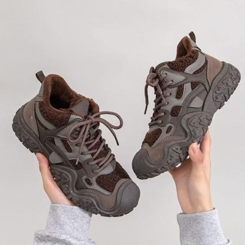 New Autumn and Winter Thick-soled Non-slip and Warm High-top Cotton Shoes Versatile Sports Retro Cold-proof Increase