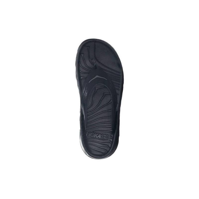 HOKA One One Ora Recovery Flip Men's Flip Flops Thick Sole Rubber Outsole Anti-slip Black 1099675-BDGGR