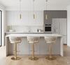 IMPERIA beige stool chair 100 cm fabric