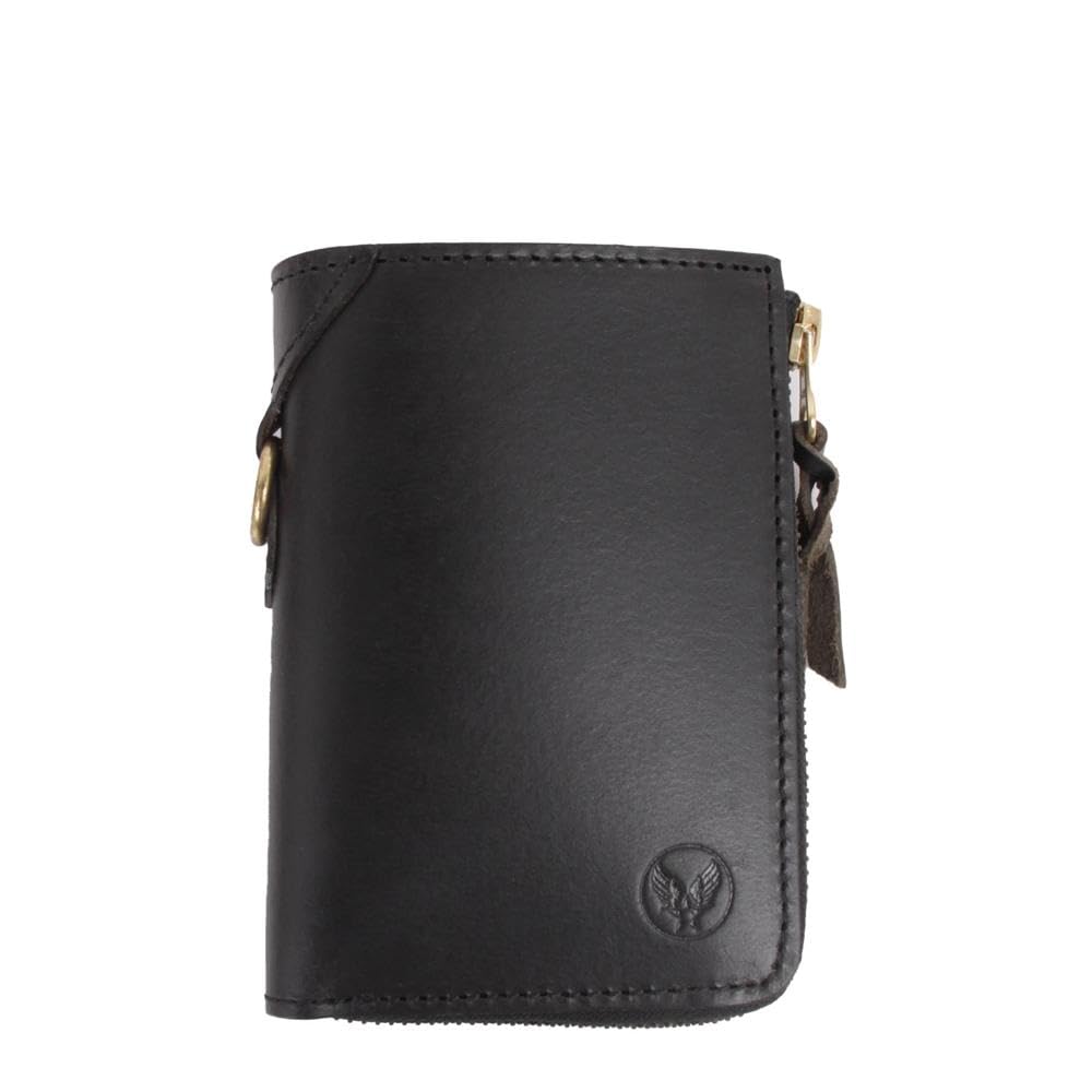

wallet buffalo leather middle wallet AX9301 black [Avirex] L-shaped (10)