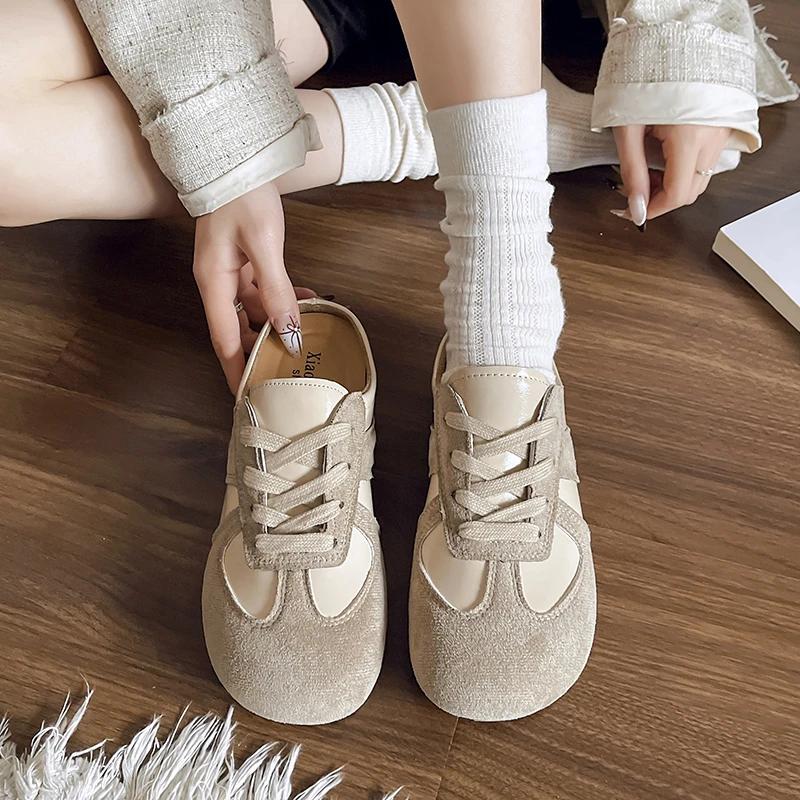 Sommer Neue Damenmode Leichte Slipper Riemen Flache Schuhe Retro Runde Zehe Freizeitschuhe