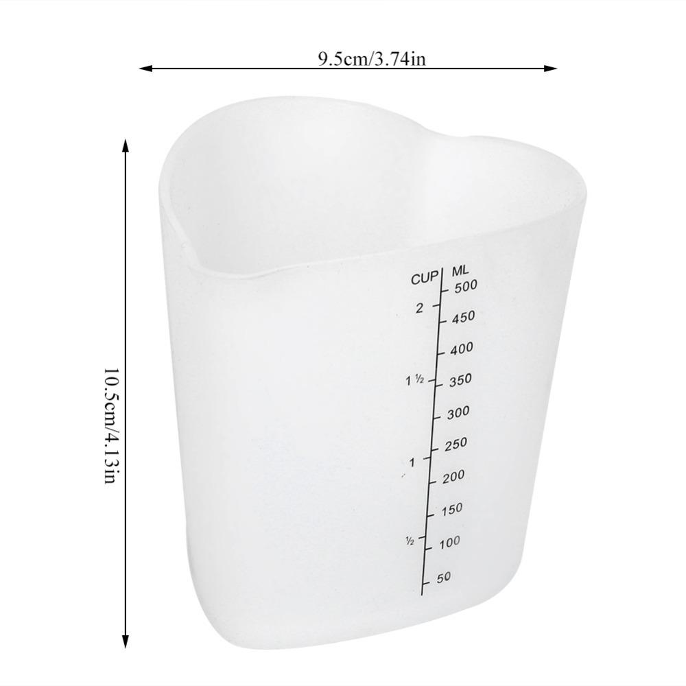 Microwave Safe Flexible Measuring Cup 500ml Love Shaped Cup High Temperature Resistance Cup Home