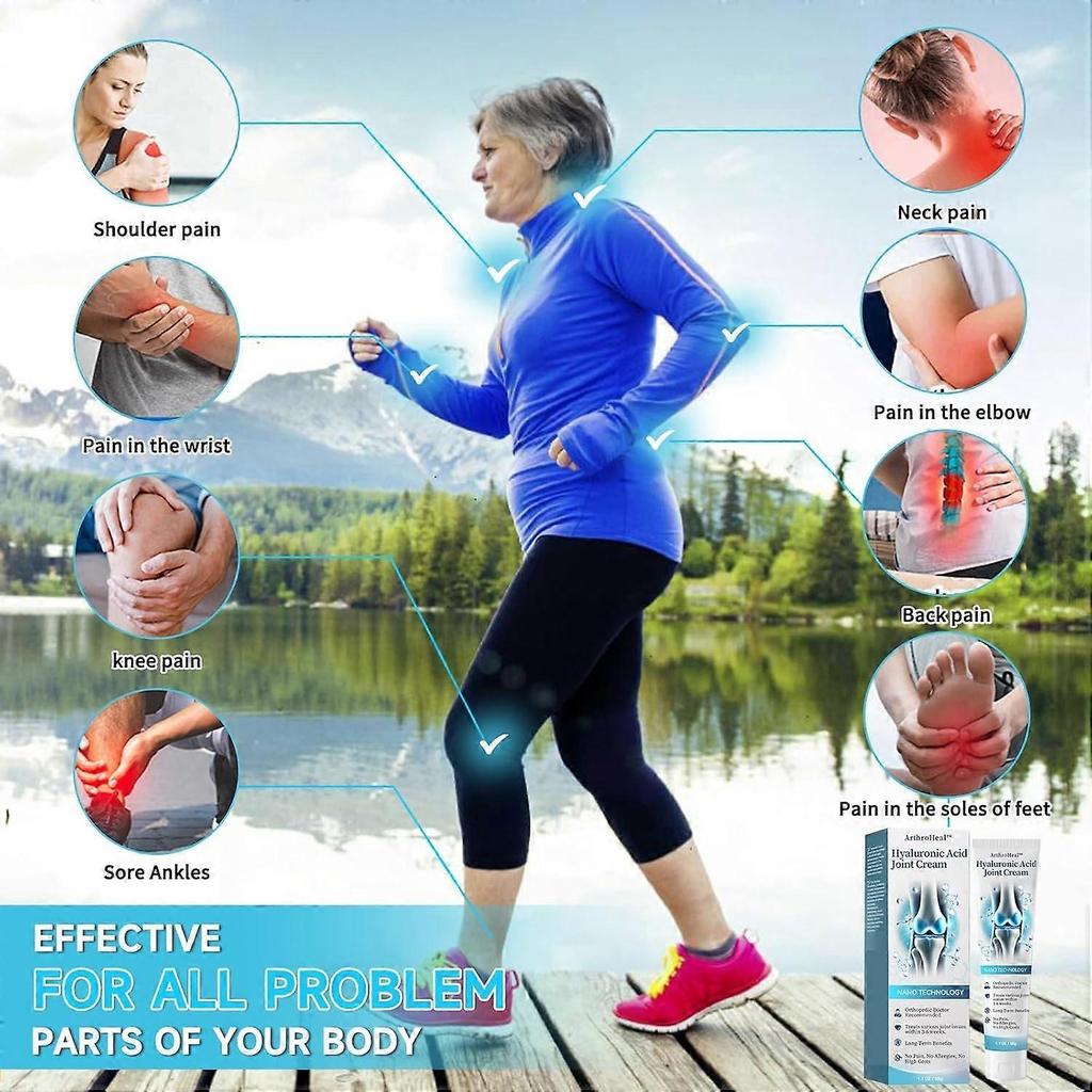 Hyaluronic Acid Joint Cream, Advanced Joint & Bone Care Massage Cream for Back, Neck, Hands, Knees, Deep Soothing & Moisturizing