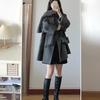 Gray Korean-Style Wool Coat for Women - Spring/Autumn 2025, Petite Mid-Length