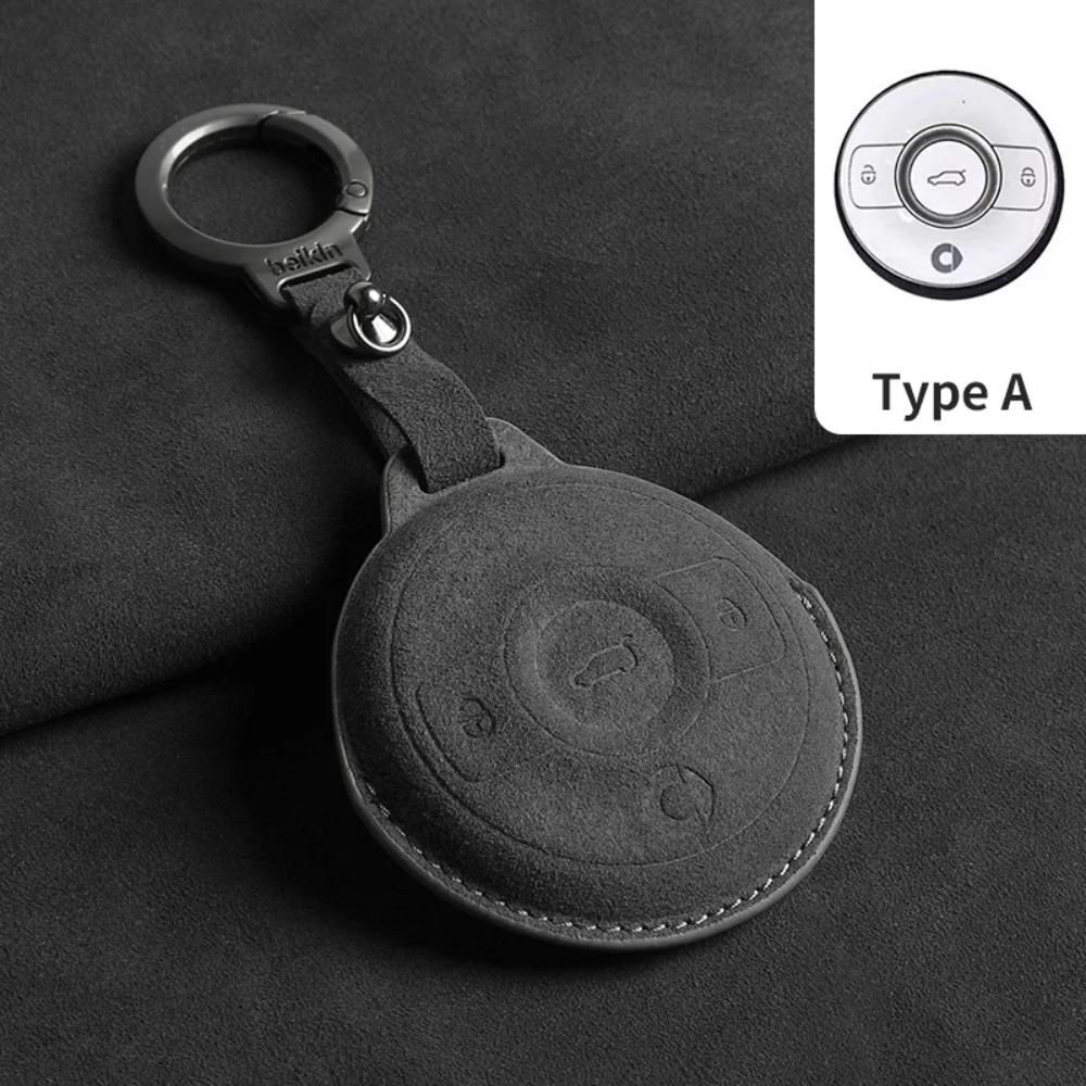 

Car Key Case Cover Protector Holder Shell for Mercedes Benz SMART Fortwo 1 BRABUS 1 for SMART Suede Key Case for Car Keyring