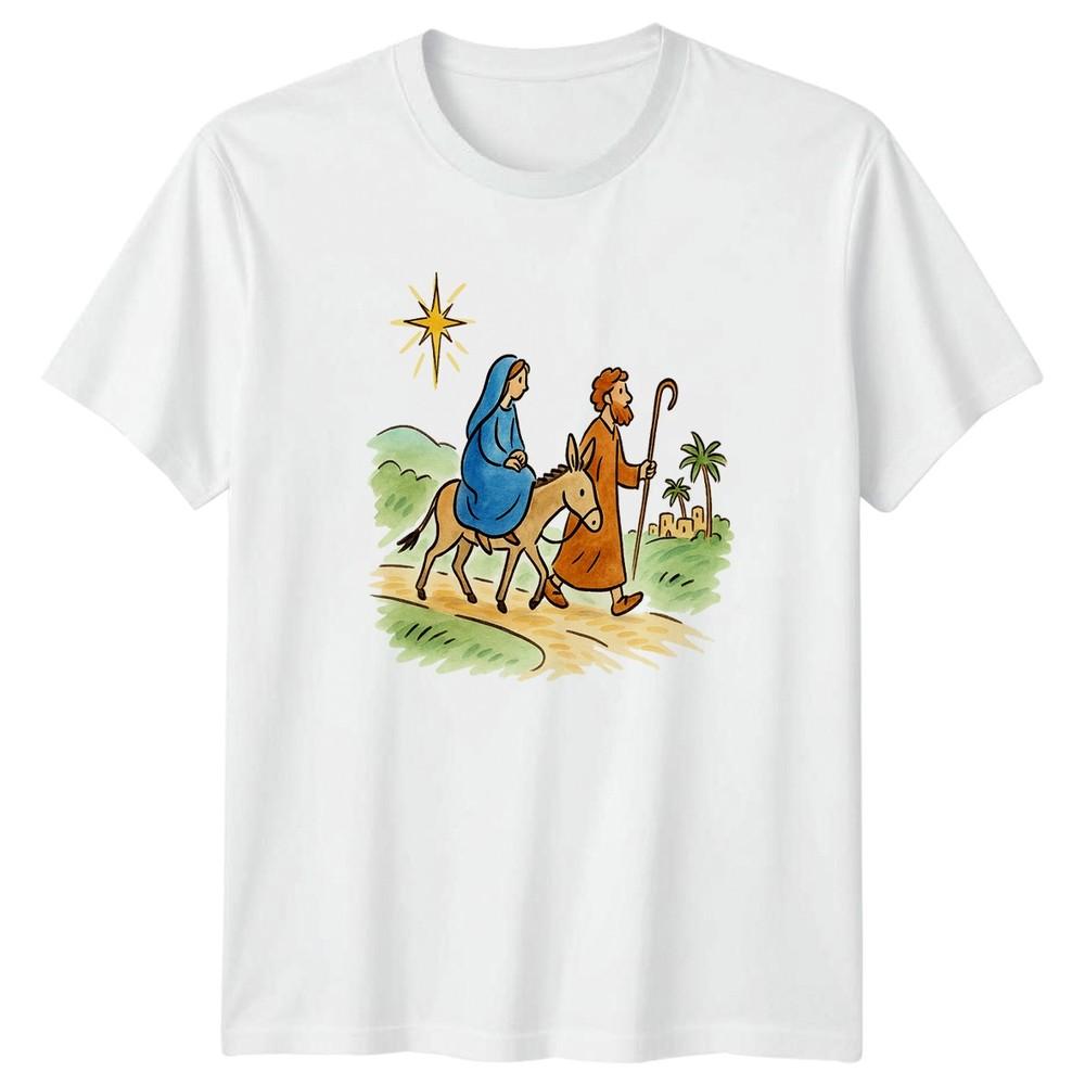 Nativity Journey Christmas Religious Unisexs TShirt Unisexs Tee Graphic Top S