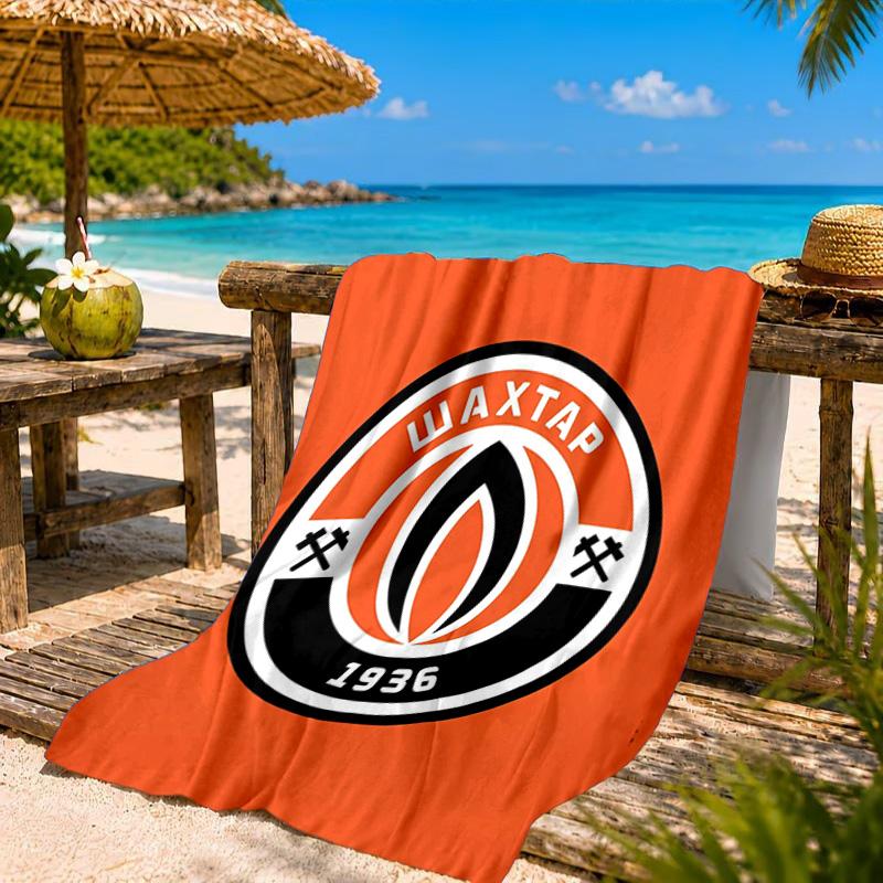 Asciugamano da Spiaggia con Design dello Stemma dello Shakhtar Donetsk, Asciugatura Rapida, Facile da Curare, Adatto Sia per il Fitness che per le Vacanze al Mare, Essenziale per lo Sport