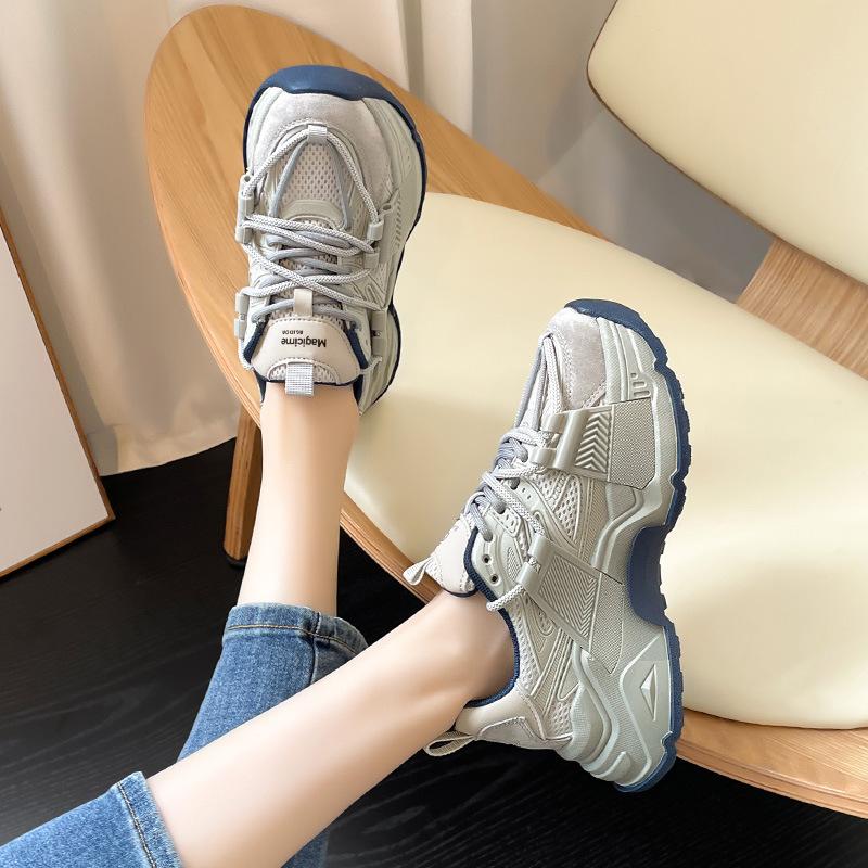Augustine platform dad shoes women's autumn 2025 new retro style gray casual sports shoes ins tide
