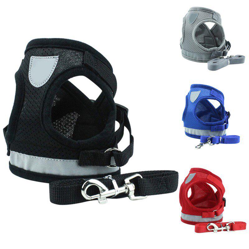 Reflective Safety Pet Dog Harness and Leash Dogs Cat Harnesses Vest Puppy Chest Strap Pug Chihuahua Bulldog Set for Small Medium