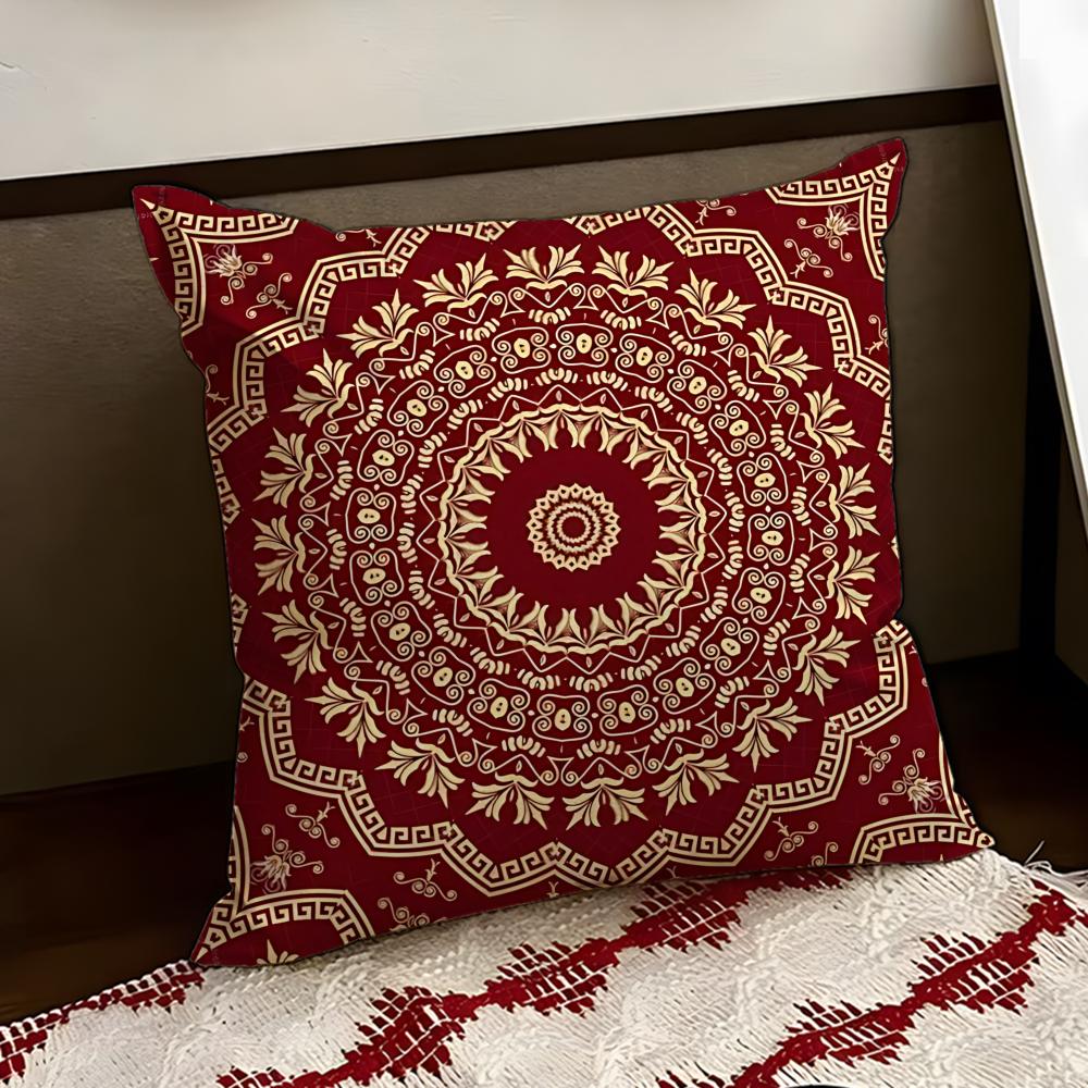 Quaint European Retro Motif Cushion Cover Reversible Soft Durable Pillow Cover Home  Car MultiScene Use for Daily Comfort