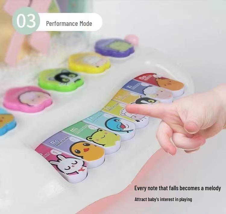 Dreamy Snow Flower Musical Keyboard: Toddler & Infant Teaching Piano with Flashing Lights