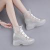 Thick Soled Short Boots, Children's New Breathable Thin Style, Inner Height Increasing Shoes, Mesh Boots, Hollowed Out Cool Boots