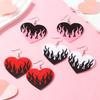 Multicolor Heart Flame Acrylic Earrings