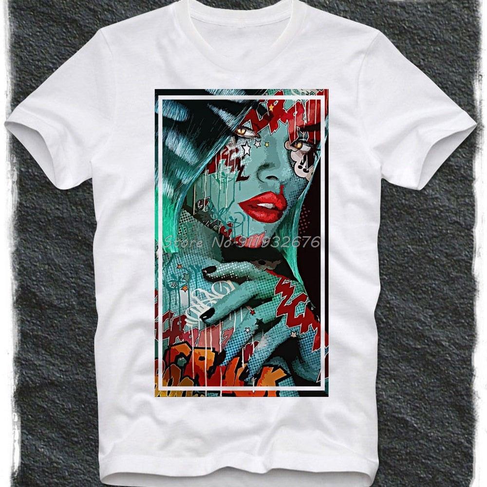 T Shirt Hot Sexy Lollipop Girl Pop Art Lichtenstein Art Unisex Cotton Tshirt Streetwear Harajuku S