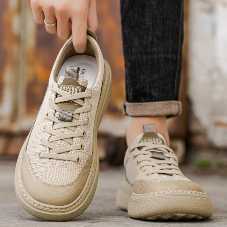 New Mesh Fabric Men's Casual Shoes Low-top Male Sports Shoes Soft-soled Non-Slip Sneakers Leisure Walk Treking Footwear