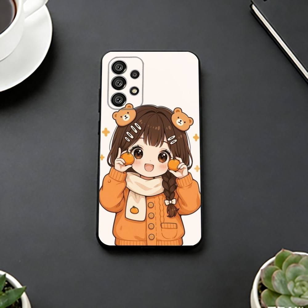 Cute Angry L-Little Girl Phone Case For Samsung S25,S24,S21,S22,S23,S30,Ultra,S20,Plus,Fe,Soft Silicone Black Cover
