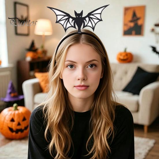 Glitter Felt Hair Accessories Halloween Bat Headband, Hairband Devil Outfit for Costume, Festival Masquerade Party Prop Cute Decor