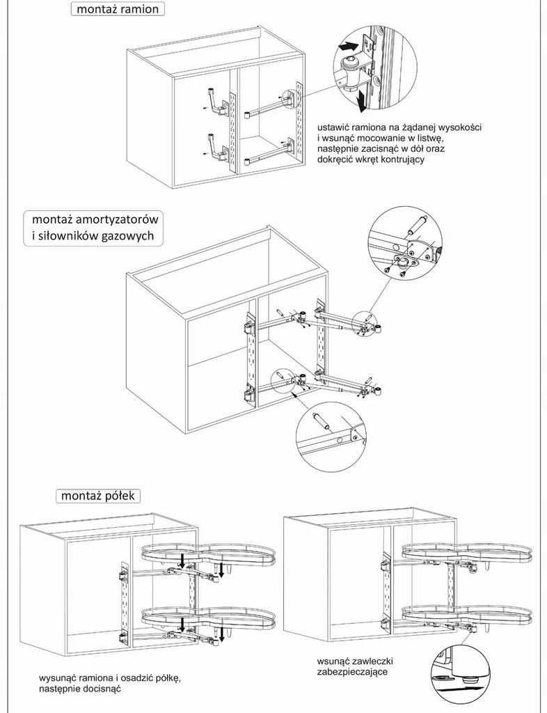 Corner Cargo Kidney Basket Right 400 Silent White For Corner Cabinet
