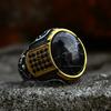 Anel Punk Hip Hop Masculino Bicolor Estilo Vintage Turquesa