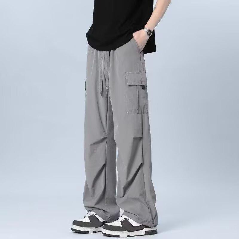 Tooling Casual Pants Men's Summer Thin Quick-drying Breathable Men's Casual Pants Loose Straight Pants Men's Summer