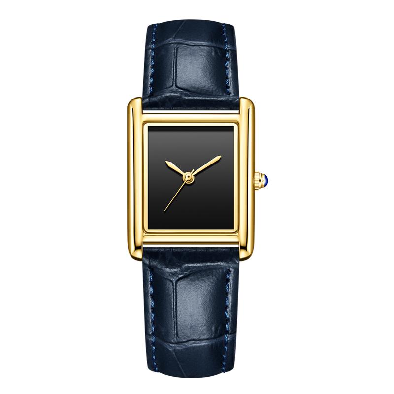 Fashion Luxury Watches for Man Simple Square Gold Dial Men's Watch Waterproof Tank Watches Clock Reloj Hombre New Year Gifts