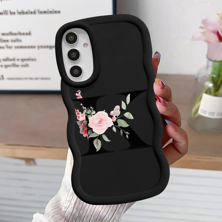 Flower Letters Case for Samsung Galaxy A14 A52 A11 A16 A21s A12 A13 A15 Soft Phone Cover A06 A33 A04 A23 A22 A03 A05 A53
