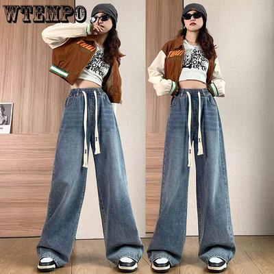 Plus Size M-6XL Vintage Cargo Jeans Γυναικεία Άνοιξη Φθινόπωρο Y2k Streetwear Χαλαρά ψηλόμεσο τζιν ίσιο φαρδύ πόδι Cargo τζιν Γυναικεία