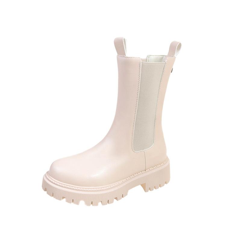 

Ботинки челси женские на толстой подошве осень-зима 2024 года новые бархатные ботинки Martin британские ветрозащитные тонкие ботинки-сигареты 35