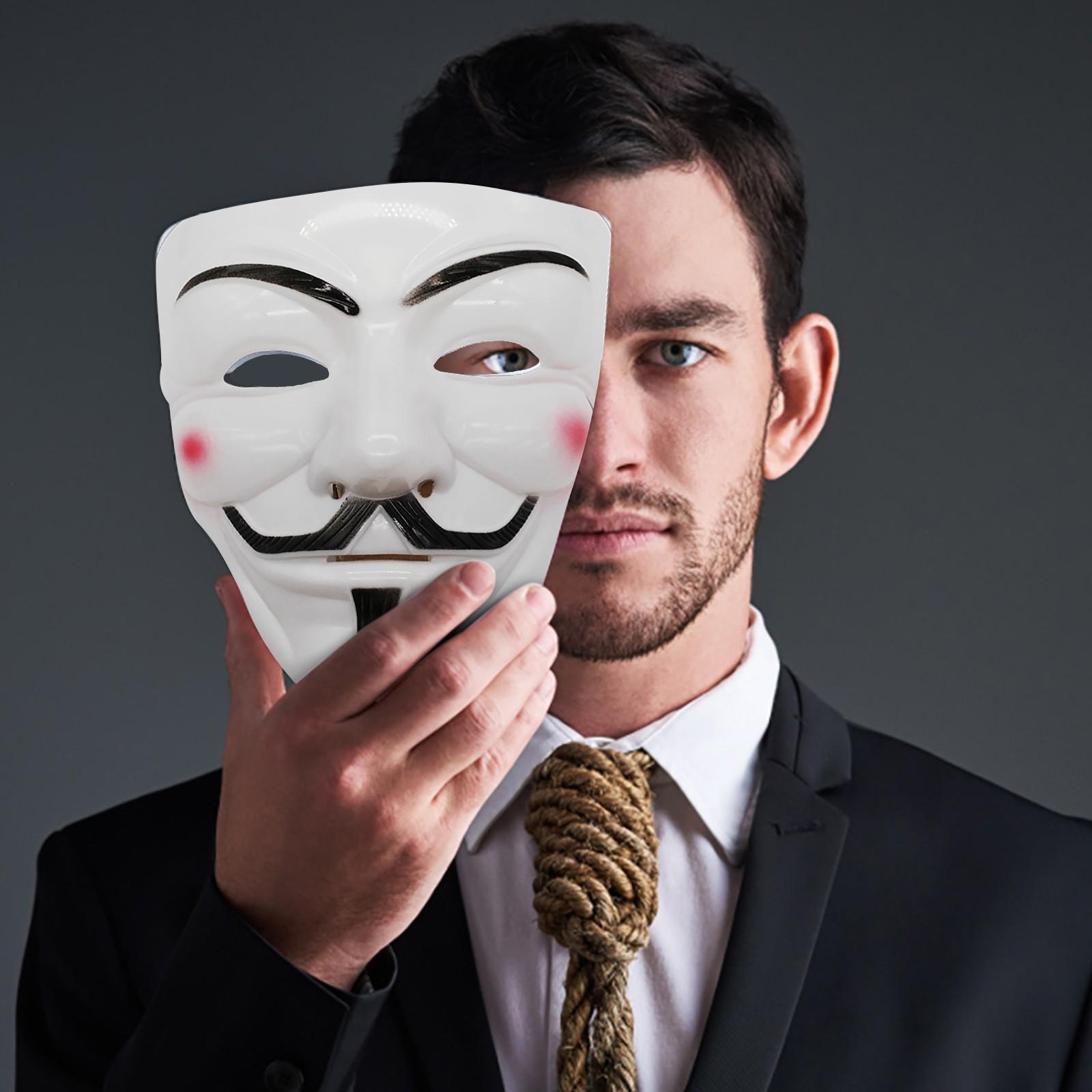 Маска хакеров Белый V значит Вендетта Хэллоуин Маска для лица Костюм Косплей Вечеринка — фото 5