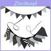 Black And White Cotton Triangle Banner For Baby Photos And Wedding Decor