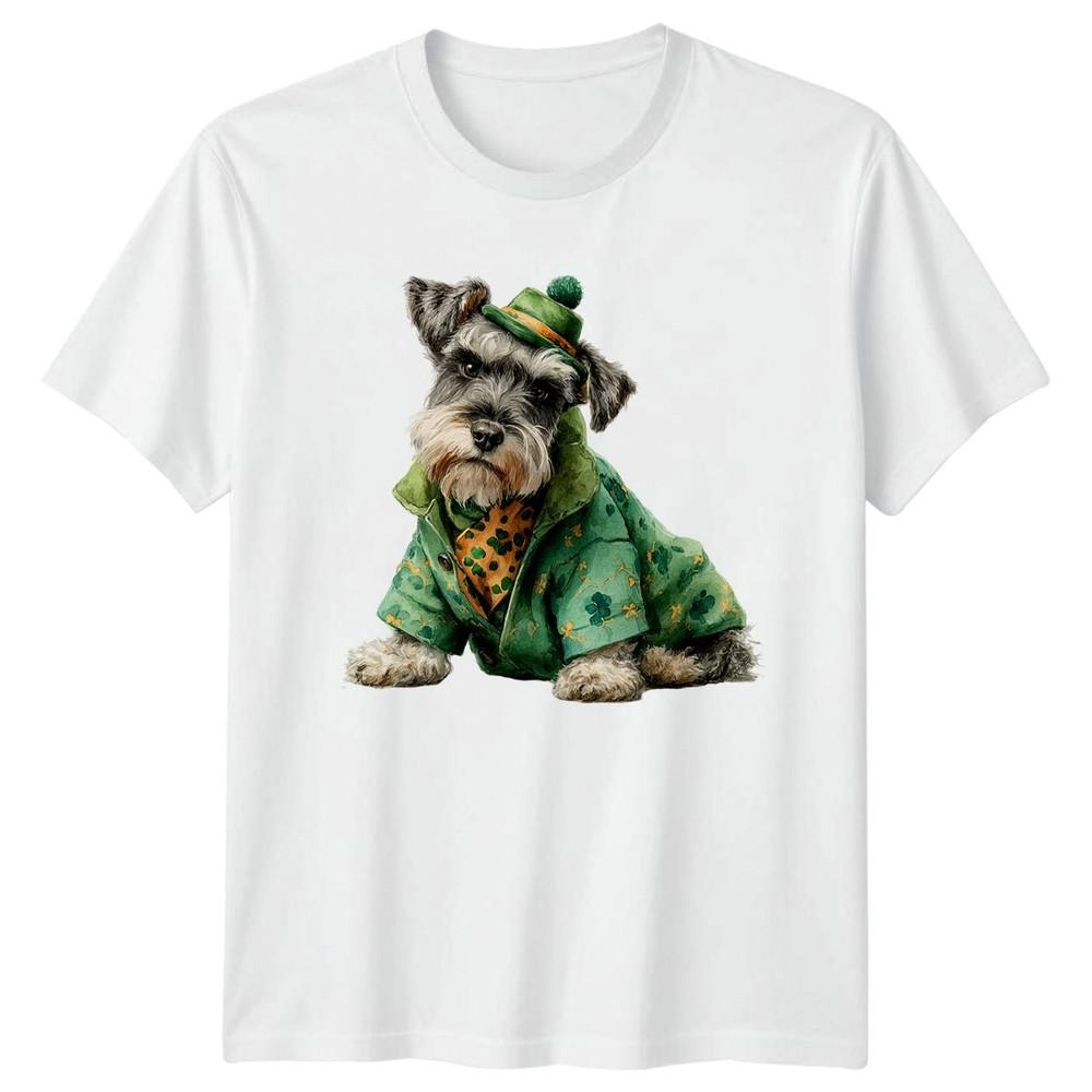St Patricks Day Schnauzer Dog Lucky TShirt Miniature Schnauzer Dog S