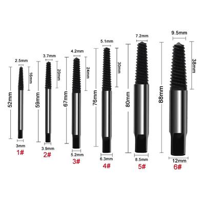 5pc Broken Wire Extractor 6pc Fine Tooth Broken Head Screw Removal Faucet Removal Tool Accessory Set