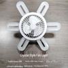 Crystal Style Dimmable LED Fan Light with Remote Control, E27 Screw Base for Home, Bedroom, and Dormitory.