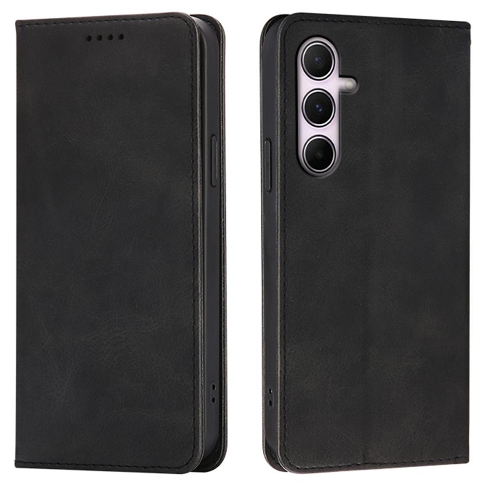 Für Samsung Galaxy A15 4G/5G Hülle Brieftasche Kalbsleder Textur Leder Handyhülle mit verdecktem Magnetverschluss