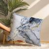 Housse de coussin à motif marbre minimaliste Housse de coussin imprimée courte en peluche Carré Housse de coussin décoratif pour canapé Maison