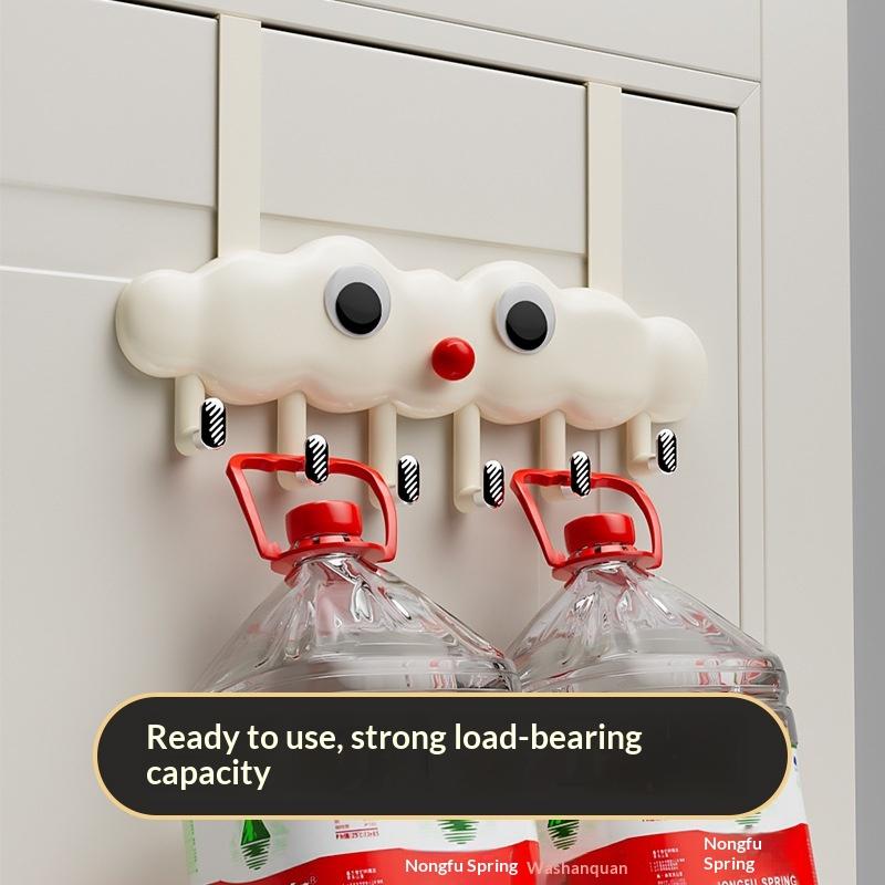Cute Cloud Non Drill Wall Hook Non Punching Multipurpose Hanger for Entryway Keys Masks Bags Door Back Use