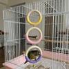 With Bell Bird Swing Toy Wood Hanging Parrot Ring Toy Bird Cage Perch  Climbing Play