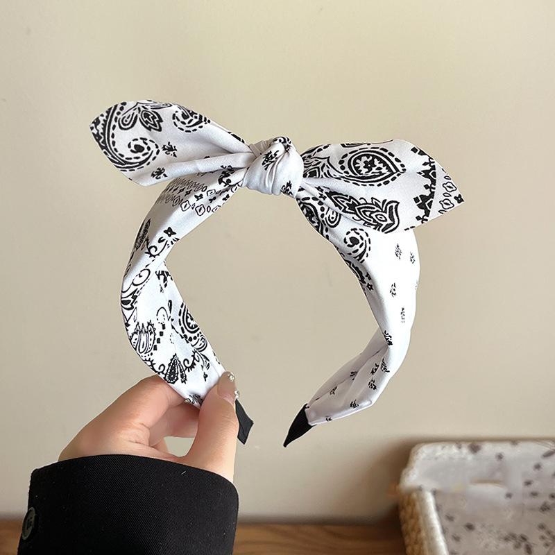 1/2pcs Elegant Fabric Wide Cashew Print Headband for Woman Retro Wear When Going Out Hair Band Girl's Face Washing Headb