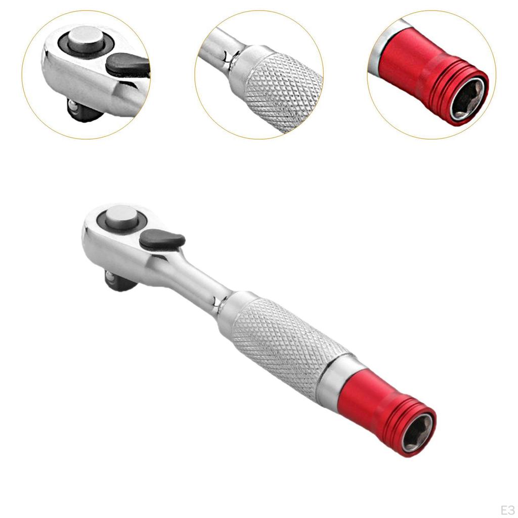 Mini Ratchet Wrench Adjustable 1/4 Inch Bit Driver Multipurpose Compact Repair Tool Hand for