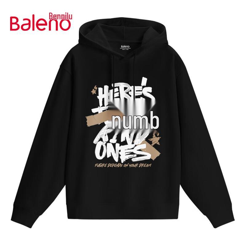Baleno Men's Heavyweight American Graffiti Hooded Sweatshirt