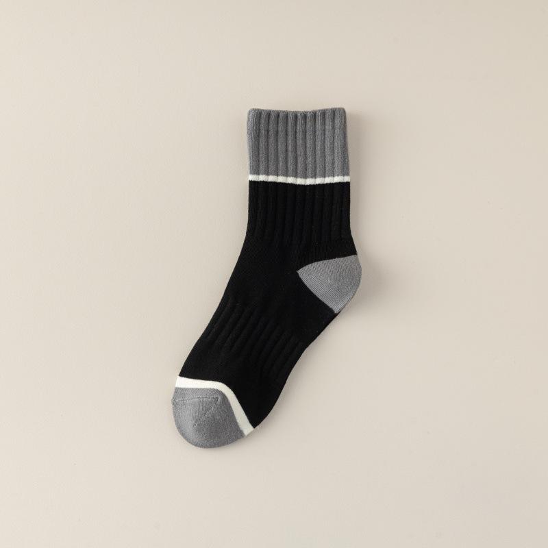 

Мужские весенне-осенние повседневные деловые дезодорирующие дышащие влагоотводящие спортивные носки-гольфы 1 pair чёрный